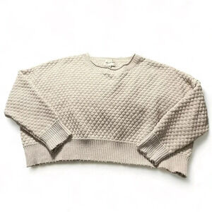 Industry Republic Clothing crop knit oversized cream colored sweater size medium